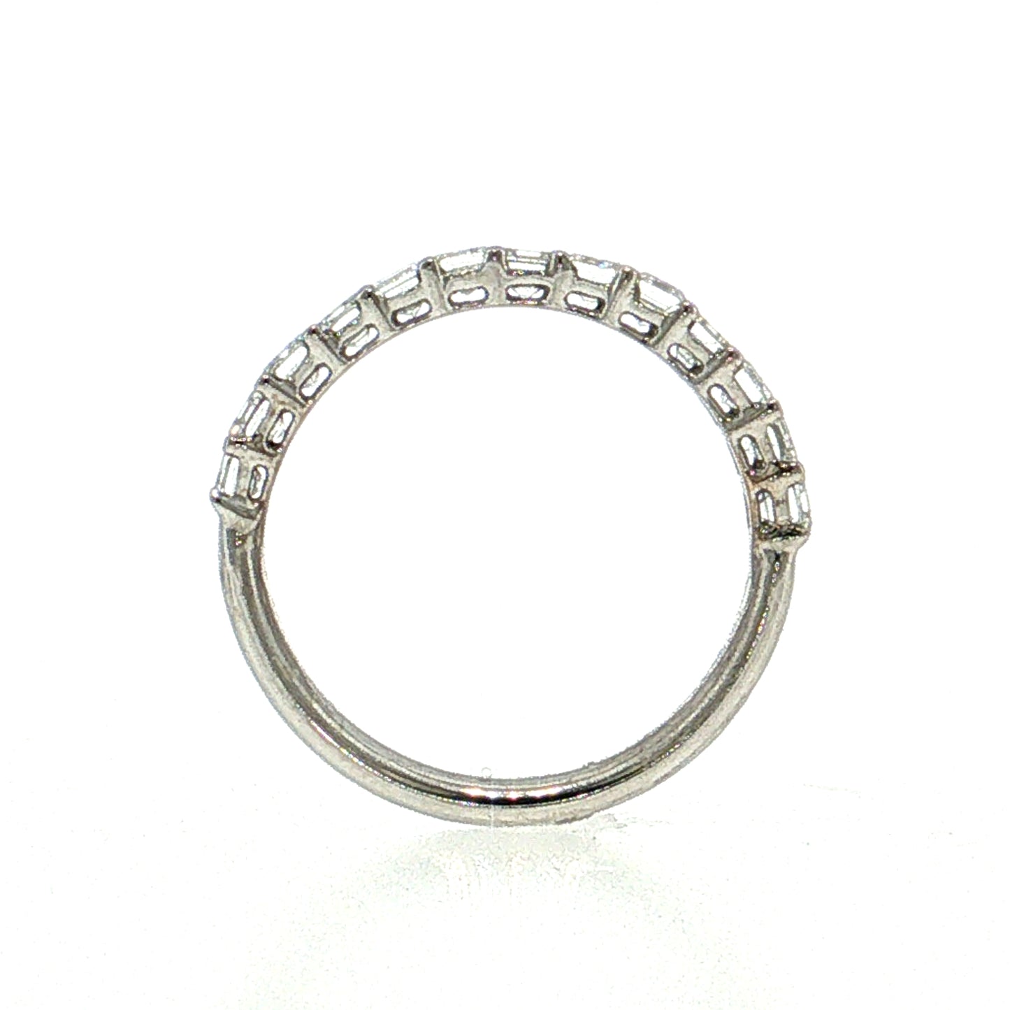 1.56 Emerald Cut Diamond Half-Eternity Band 18k White Gold