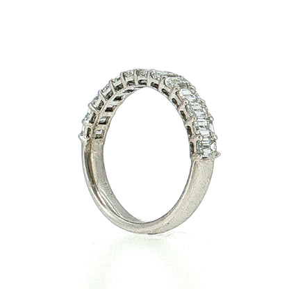 1.56 Emerald Cut Diamond Half-Eternity Band 18k White Gold