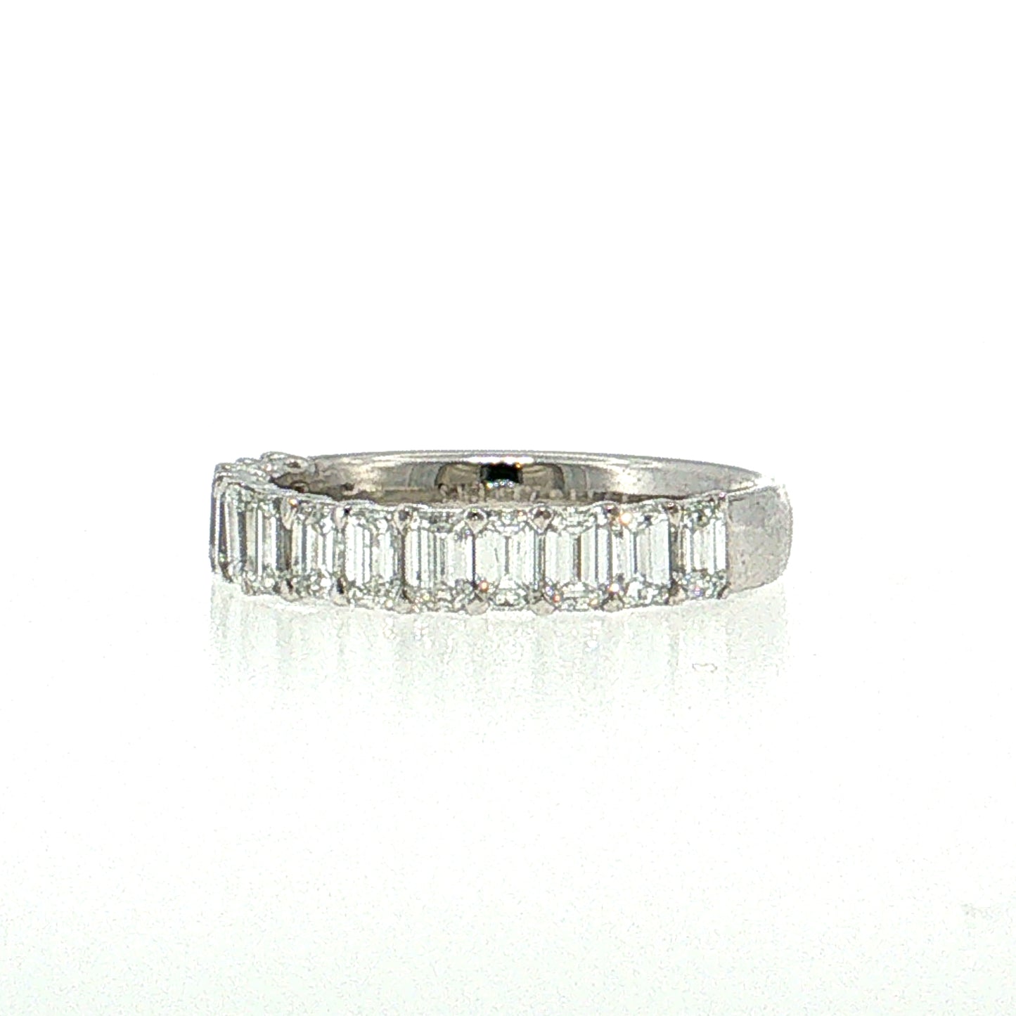 1.56 Emerald Cut Diamond Half-Eternity Band 18k White Gold