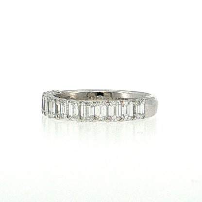 1.56 Emerald Cut Diamond Half-Eternity Band 18k White Gold