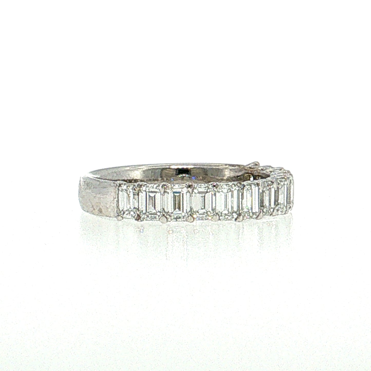 1.56 Emerald Cut Diamond Half-Eternity Band 18k White Gold