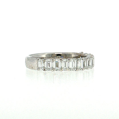 1.56 Emerald Cut Diamond Half-Eternity Band 18k White Gold