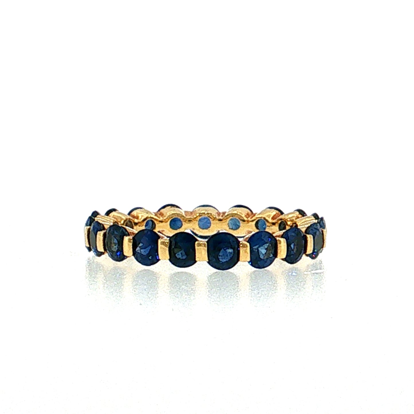 2.49 Blue Sapphire Eternity Band 18k Yellow Gold