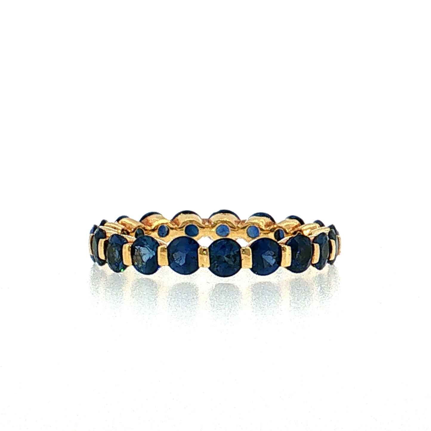 2.49 Blue Sapphire Eternity Band 18k Yellow Gold