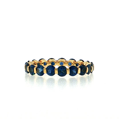 2.49 Blue Sapphire Eternity Band 18k Yellow Gold