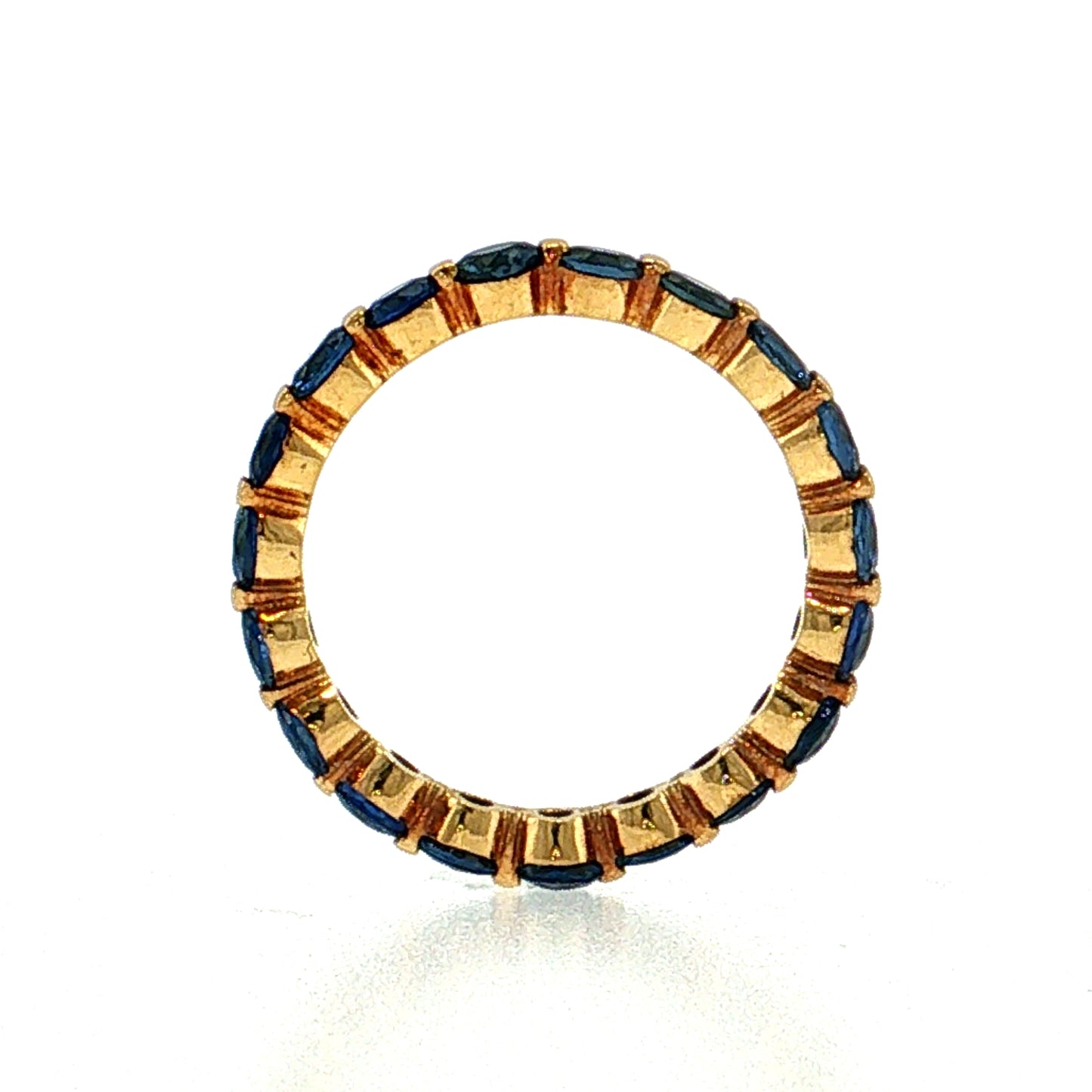 2.49 Blue Sapphire Eternity Band 18k Yellow Gold