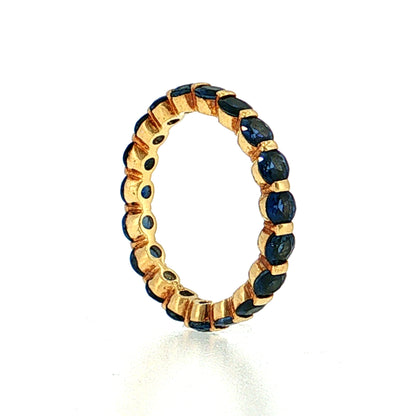 2.49 Blue Sapphire Eternity Band 18k Yellow Gold