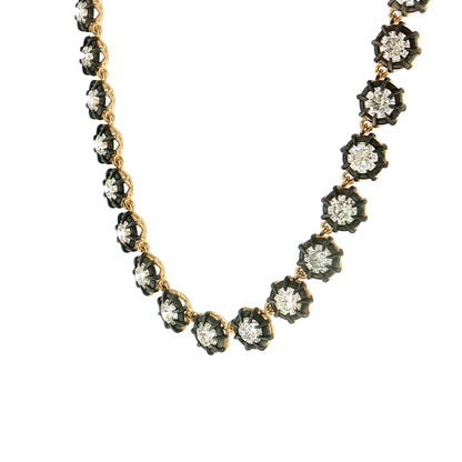 18.70 Diamond Tennis Necklace 18k & Sterling Silver