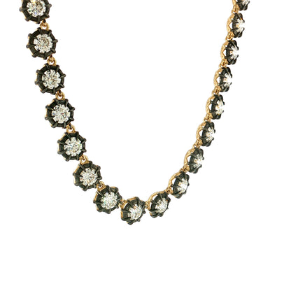 18.70 Diamond Tennis Necklace 18k & Sterling Silver