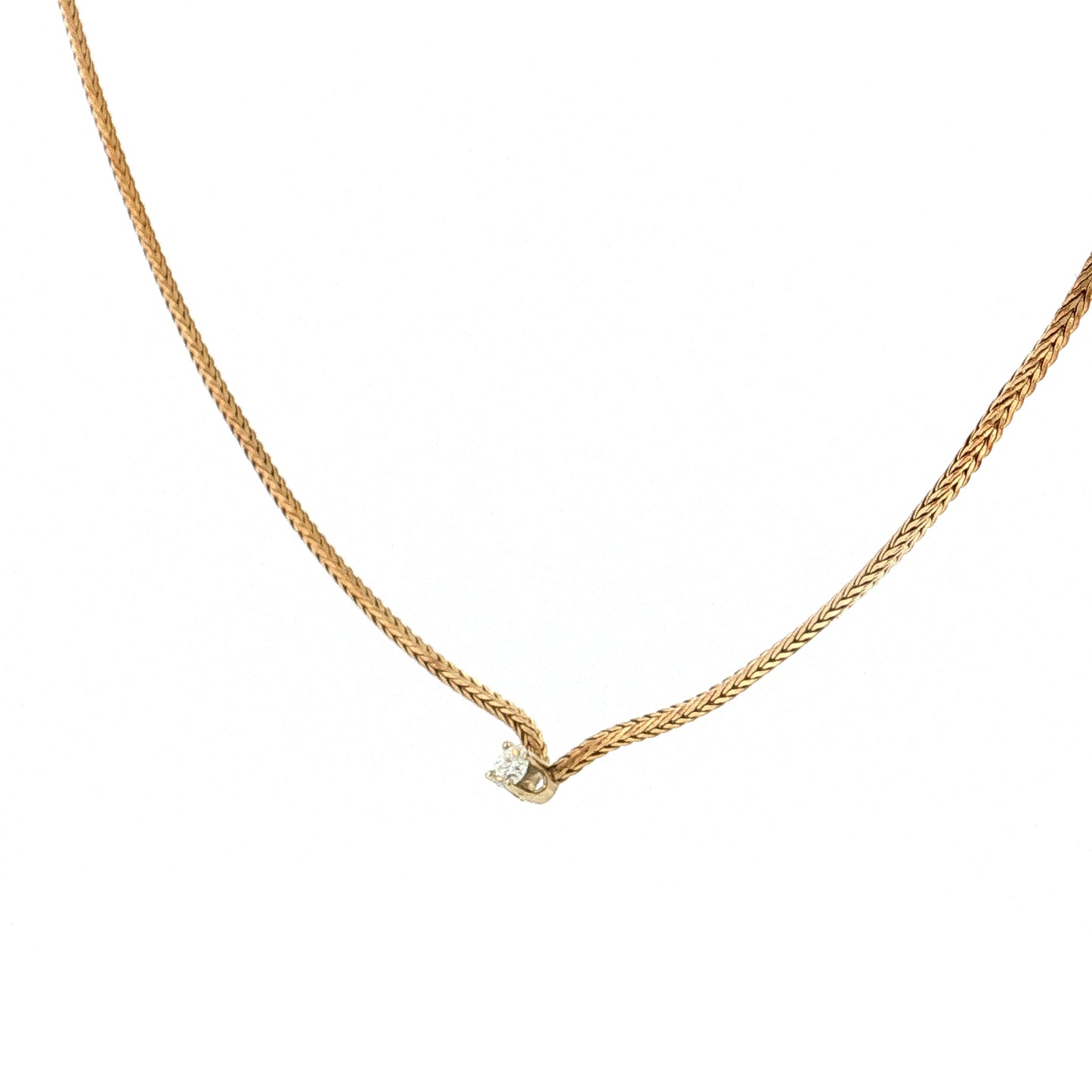 .25 Diamond Solitaire Pendant Necklace 14k Yellow Gold