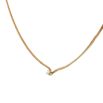 .25 Diamond Solitaire Pendant Necklace 14k Yellow Gold