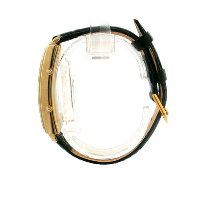 1980's Tourneau Tank Dual Time 18k Yellow Gold