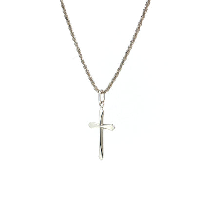 Cross Pendant Necklace 10k White Gold