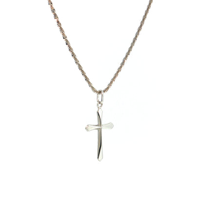 Cross Pendant Necklace 10k White Gold