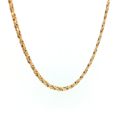 Woven Link Textured Chain Necklace 14k Yellow Gold