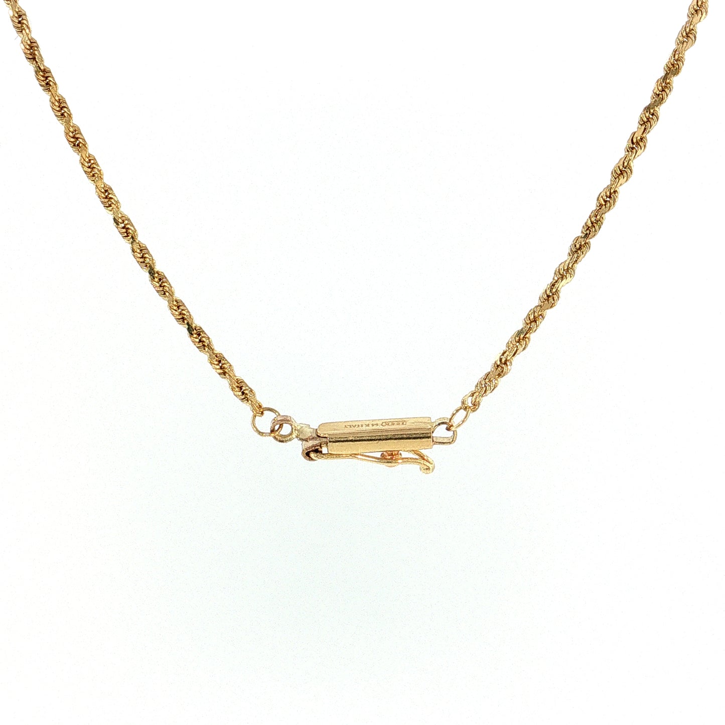 18" Diamond Cut Rope Chain Necklace 14k Yellow Gold