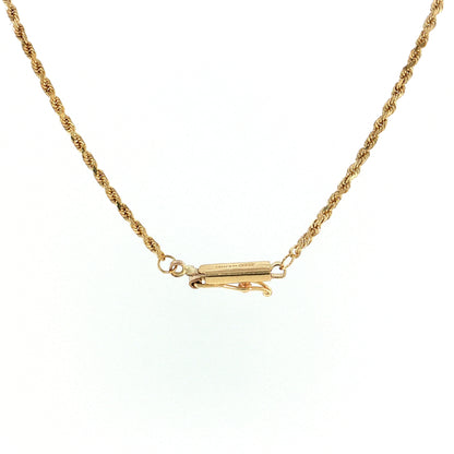 18" Diamond Cut Rope Chain Necklace 14k Yellow Gold