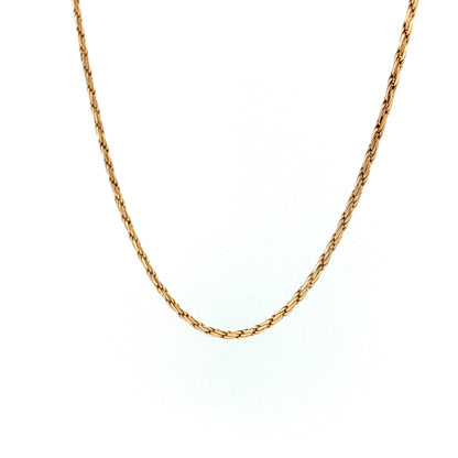 18" Woven Rope Chain Necklace 14k Yellow Gold