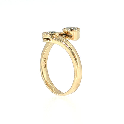 .73 Diamond Bypass Cocktail Ring 14k Yellow Gold