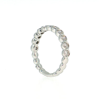 .69 Bezel Diamond Wedding Band 14k White Gold