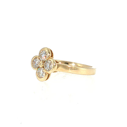 .77 Diamond Cluster Right Hand Ring 14k Yellow Gold