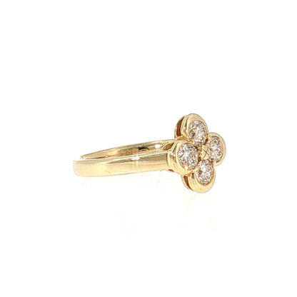 .77 Diamond Cluster Right Hand Ring 14k Yellow Gold