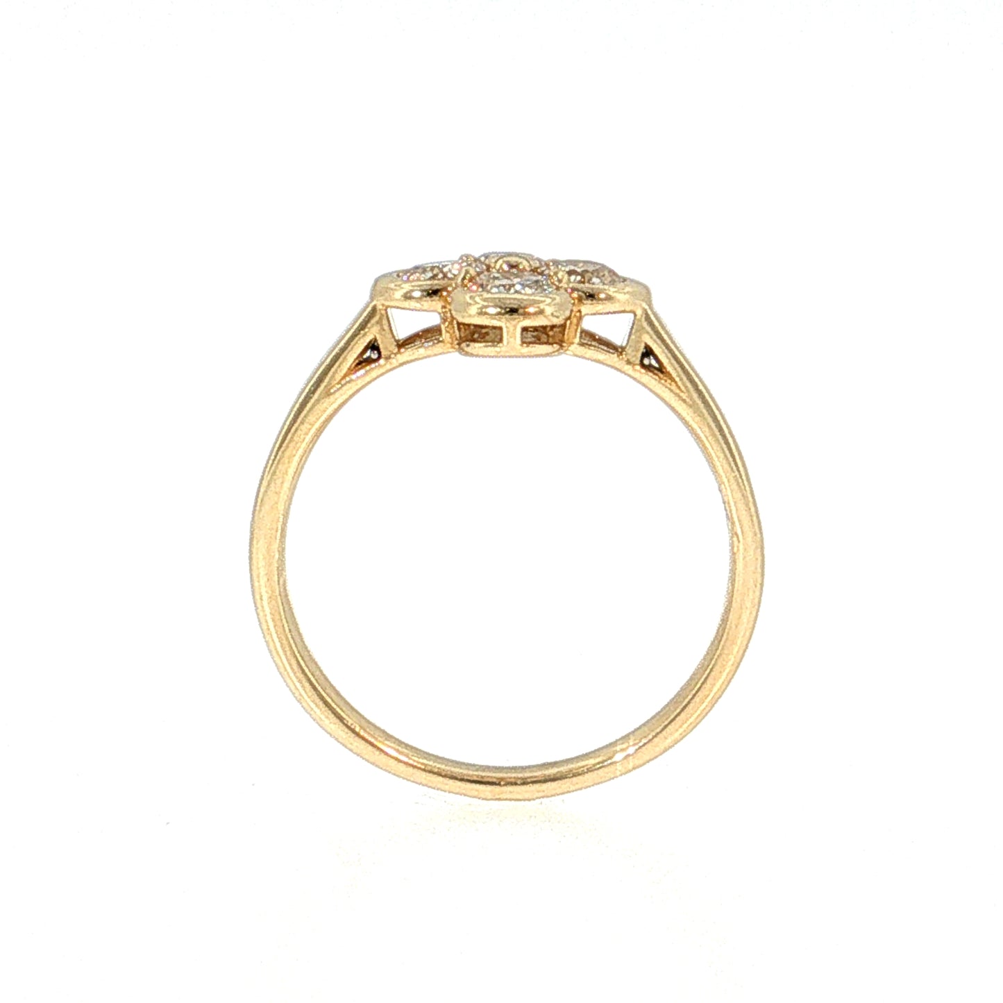 .77 Diamond Cluster Right Hand Ring 14k Yellow Gold