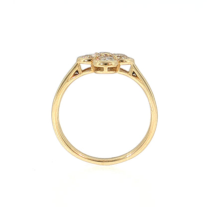 .77 Diamond Cluster Right Hand Ring 14k Yellow Gold
