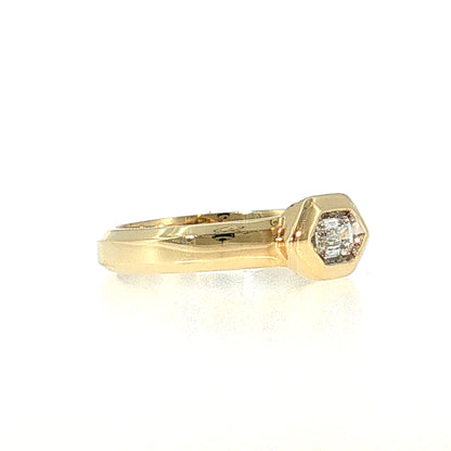 .26 Diamond Solitaire Stacking Ring 14k & Platinum
