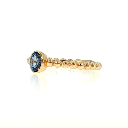 .50 Oval Cut Blue Sapphire Stacking Ring 14k