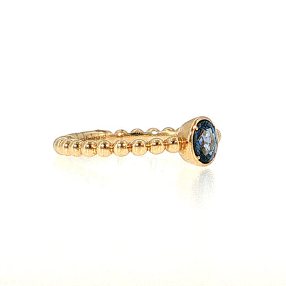 .50 Oval Cut Blue Sapphire Stacking Ring 14k