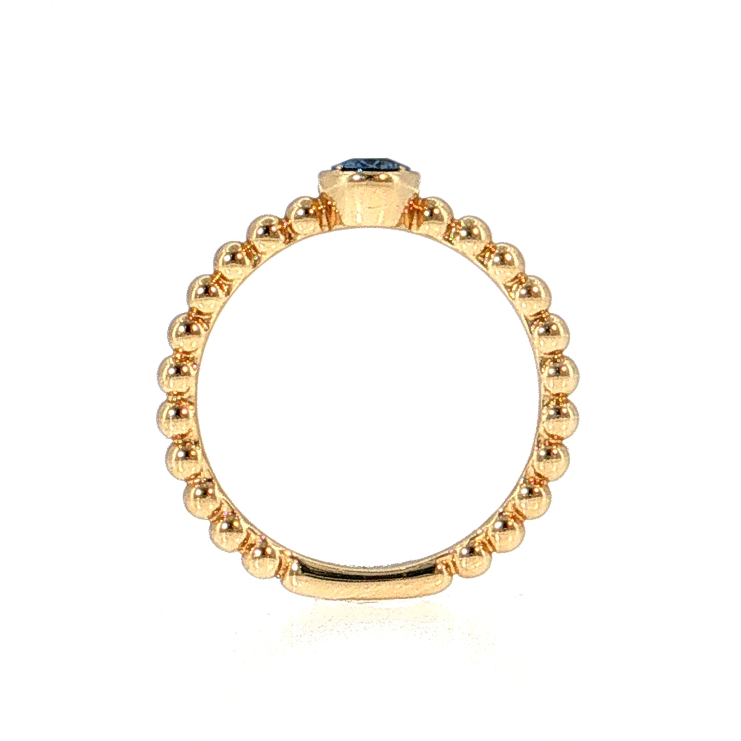 .50 Oval Cut Blue Sapphire Stacking Ring 14k