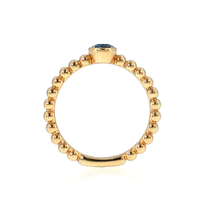 .50 Oval Cut Blue Sapphire Stacking Ring 14k