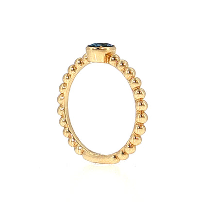 .50 Oval Cut Blue Sapphire Stacking Ring 14k