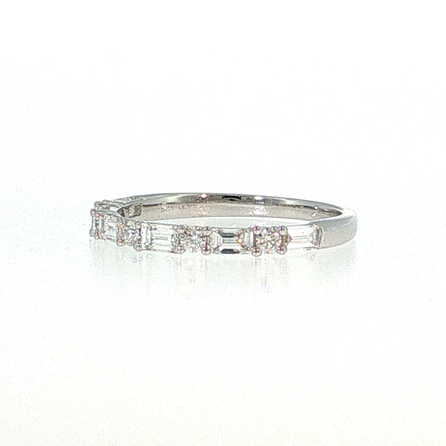 .61 Diamond Half-Eternity Wedding Band 14k White Gold