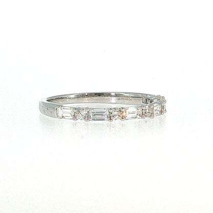 .61 Diamond Half-Eternity Wedding Band 14k White Gold