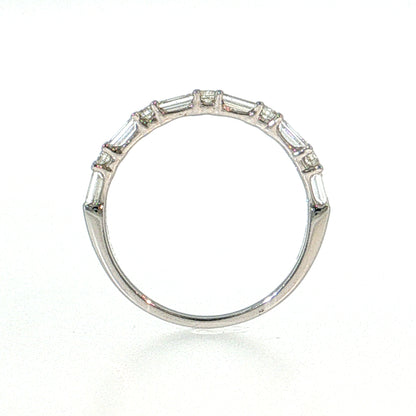 .61 Diamond Half-Eternity Wedding Band 14k White Gold