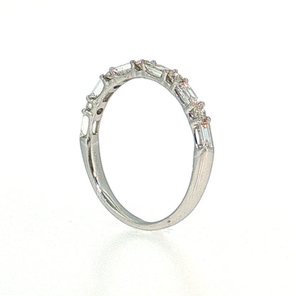 .61 Diamond Half-Eternity Wedding Band 14k White Gold