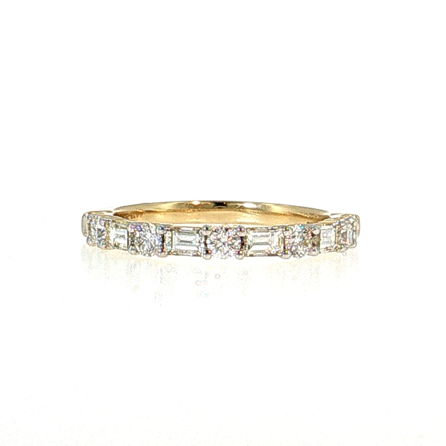 Diamond Half-Eternity Wedding Band 14k Yellow Gold
