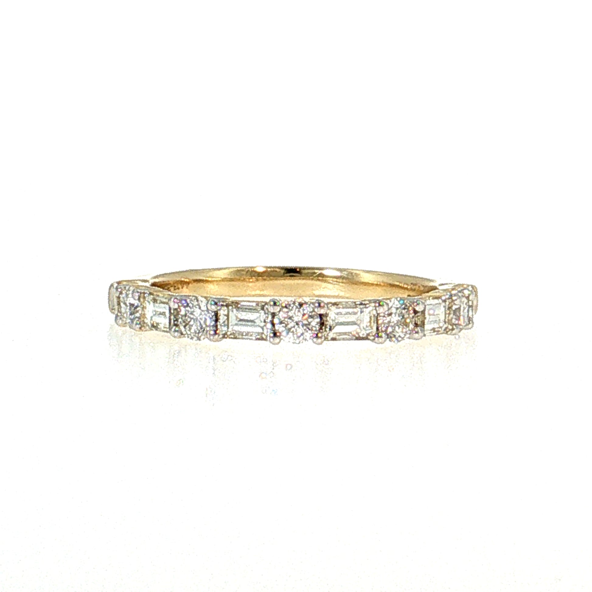 Diamond Half-Eternity Wedding Band 14k Yellow Gold
