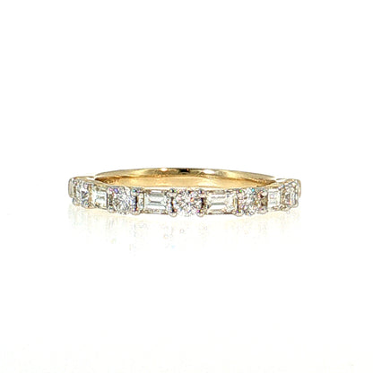 Diamond Half-Eternity Wedding Band 14k Yellow Gold