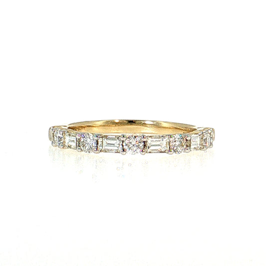 Diamond Half-Eternity Wedding Band 14k Yellow Gold