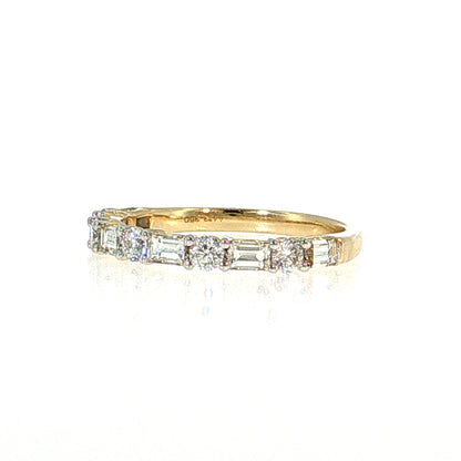Diamond Half-Eternity Wedding Band 14k Yellow Gold