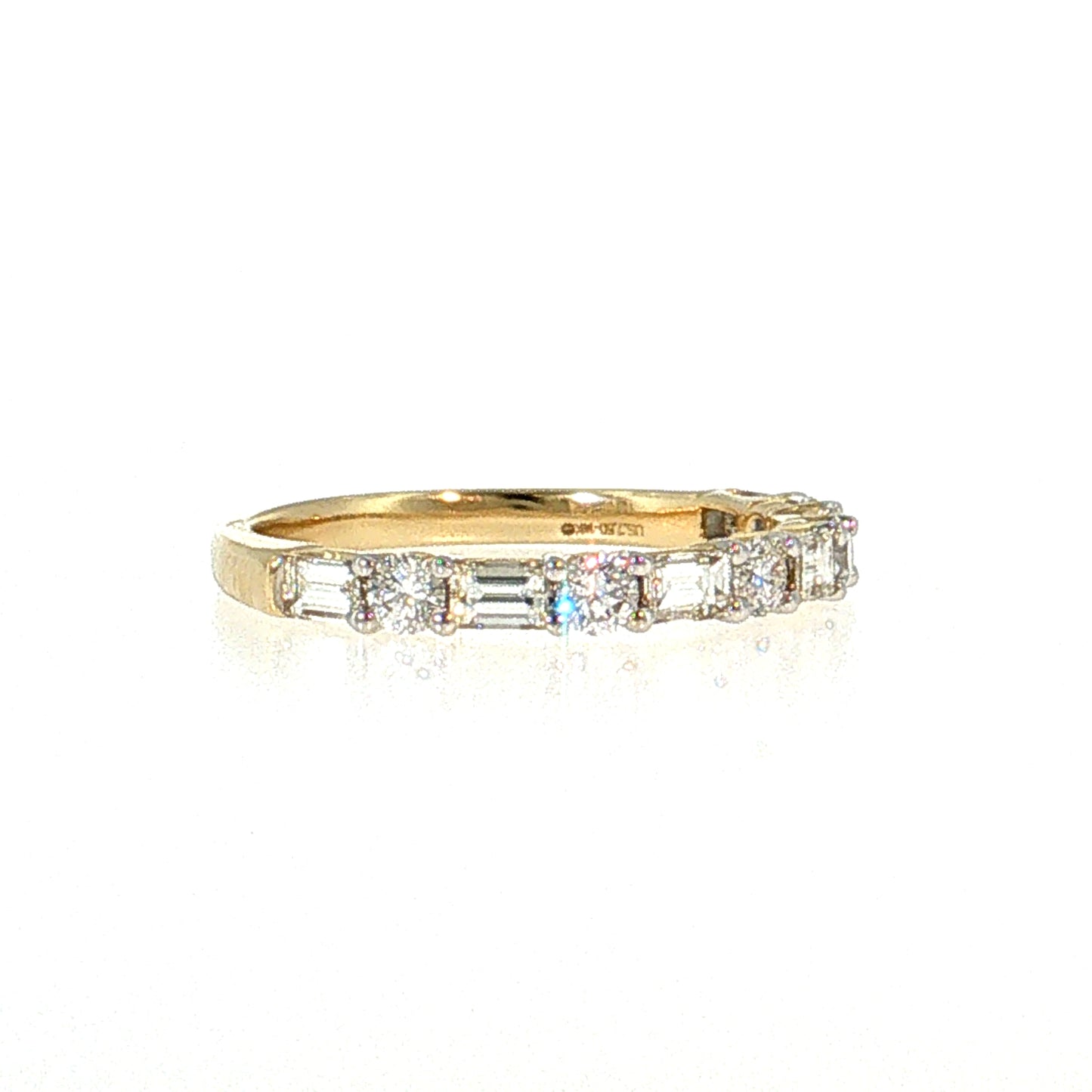 Diamond Half-Eternity Wedding Band 14k Yellow Gold