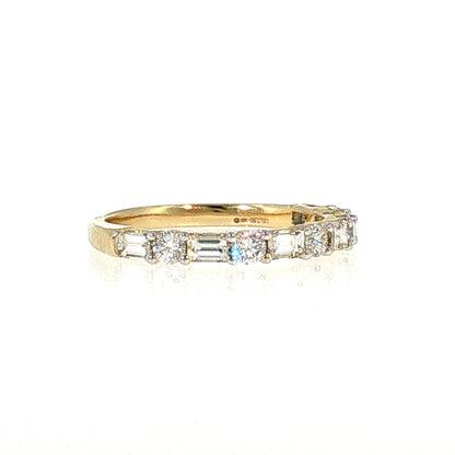 Diamond Half-Eternity Wedding Band 14k Yellow Gold