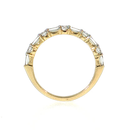 Diamond Half-Eternity Wedding Band 14k Yellow Gold
