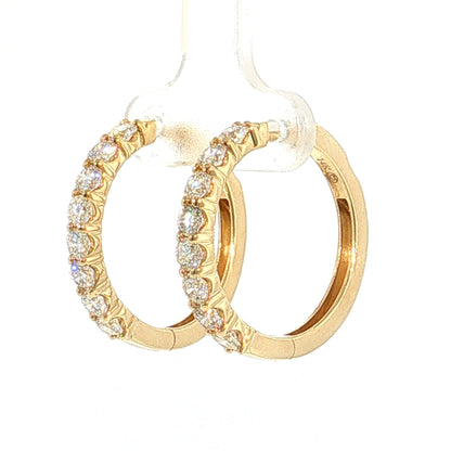 1.94 Diamond Hoop Earrings 14k Yellow Gold
