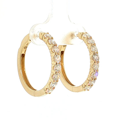 1.94 Diamond Hoop Earrings 14k Yellow Gold