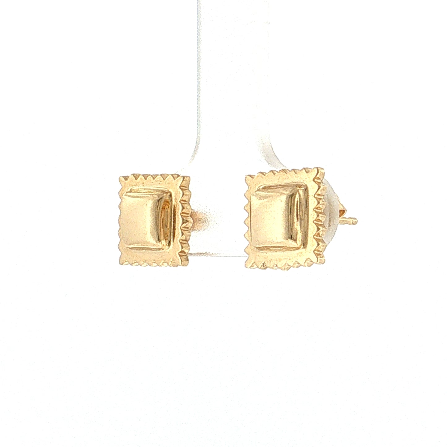 3.9ct Ravioli Stud Earrings 14k Yellow Gold