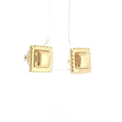 3.9ct Ravioli Stud Earrings 14k Yellow Gold